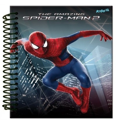 БЛОКНОТ А6 80 л картонная обложка, спираль Spider Men Movie-2 Kite