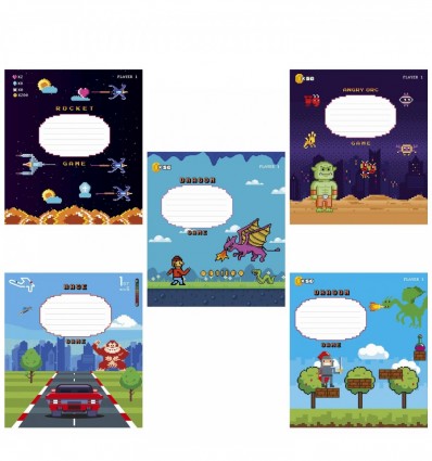 Зошит учнівський Школярик "Pixel Games", 12 аркушів, у косу лінію
