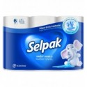 Рушники целюлозні SELPAK, 6 рулони, на гільзі, 3-х шарові, білі ( sp.15043 )