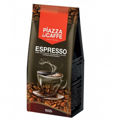 Кофе в зёрнах Piazza del Caffe "Espresso", средняя обжарка, 1 кг