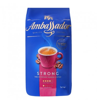 Кофе в зернах Ambassador Strongr, пакет 1000г
