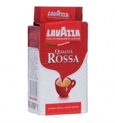 Кофе молотый Lavazza Qualita Rossa, 250г , пакет