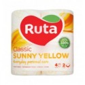 Папір туалетний RUTA "Classic" 4 рулони, на гільзі, 2-х шаровий, жовтий ( rt.48835 )