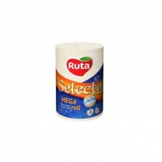 Рушники целюлозні RUTA "Selecta Mega roll", 1 рулон, на гільзі, 3-х шарові, білі ( rt.45643 )