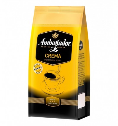 Кава в зернах Ambassador Crema, пакет 1000г