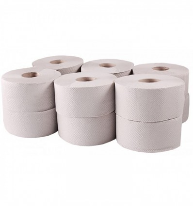 Бумага туалетная макулатурная "Джамбо BASIC", 12 рулонов на гильзе
