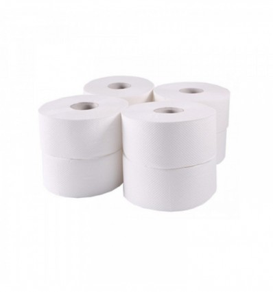 Бумага туалетная "Джамбо BASIC", 2-х слойная, 8 рулонов, на гильзе, белая