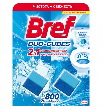Очищувальні кубики для туалета BREF Duo-Cubes 2в1, 100г
