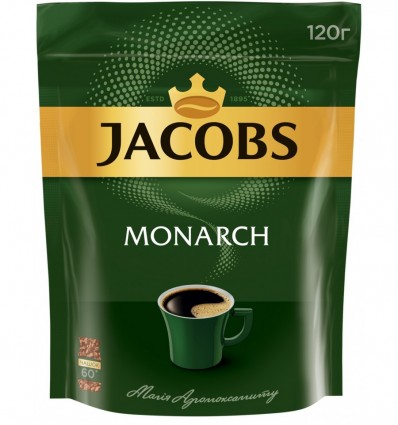 Кофе растворимый Jacobs Monarch, 120г , пакет