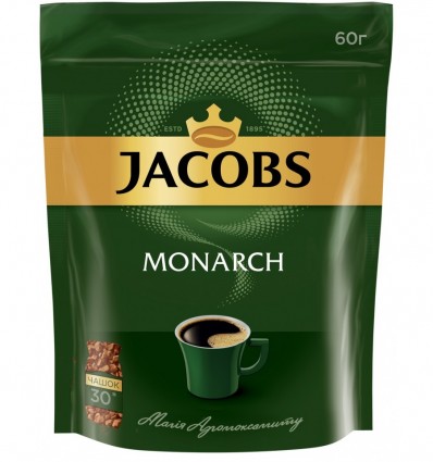 Кофе растворимый Jacobs Monarch, 250г , пакет