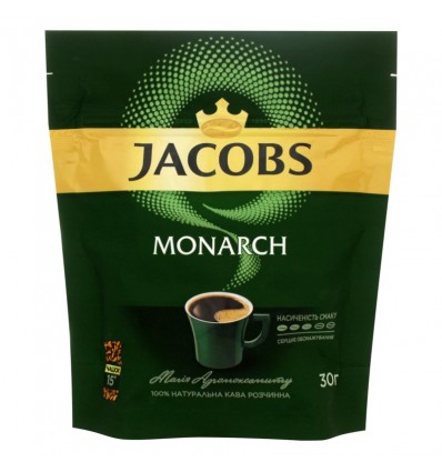 Кофе растворимый JACOBS MONARCH 30 г, пакет
