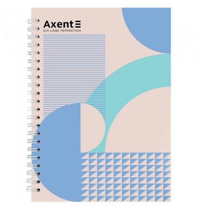 Блокнот на спіралі Axent A5, 96 аркушів, клітина, тверда обкладинка