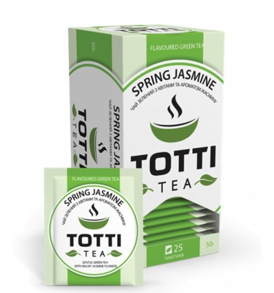 Чай зеленый TOTTI Tea «Весенний жасмин», пакетированный, 2г х 25