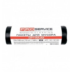 Пакети для сміття PRO SERVICE OPTIMUM, 120л 10шт, чорні ( pr.16118100 )