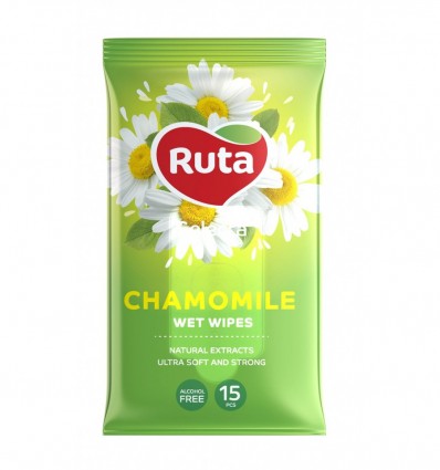 Серветки вологі "Ruta Selecta" Chamomile 15 шт, з екстрактом ромашки ( rt.92410 )