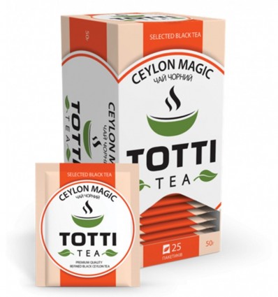 Чай чорний TOTTI Tea «Магія Цейлону», пакетований, 2г х 25