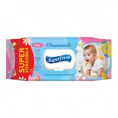 Серветки вологі "Superfresh" Baby chamomile з клапаном, 120 шт ( sr.19010 )