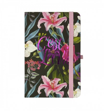 Книга записна TROPICAL, 96 арк., клітинка, тверда обкладинка, чорна ( BM.255112-01 )