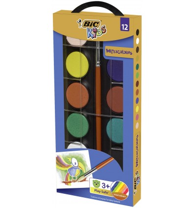 Акварельные краски BIC 12 цветов, с кисточкой ( bc947708 )