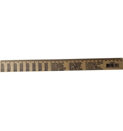 Лінійка дерев'яна 30 см з табличкою множення (шовкографія)
