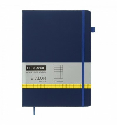 Книга записна ETALON BM.294160-02, 96арк., 210х295 мм, клітинка, обкладинка штучна шкіра, синя
