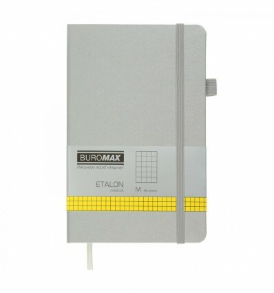 Книга записна ETALON BM.291160-24, 96 арк., 125х195 мм, клітинка, обкладинка штучна шкіра, срібло