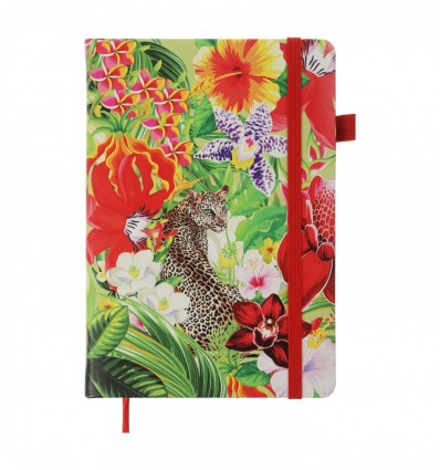 Блокнот діловий EXOTIC А5, 96арк, клітинка, обкладинка штучна шкіра, червоний ( BM.295124-05 )
