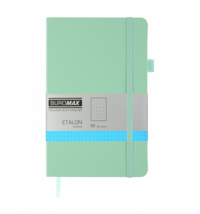 Книга записна ETALON 96 арк., в крапку, обкладинка штучна шкіра, м´ятна ( BM.291360-38 )