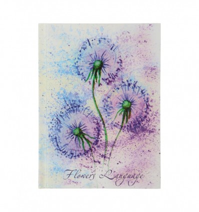 Записная книжка FLOWERS LANGUAGE, А6, 64 л., клетка, твердая обложка, сиреневая ( BM.24614101-26 )