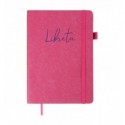 Блокнот діловий LIBRETA А5, 96арк, в крапку, обкл. шт. шкіра , малиновий ( BM.295317-29 )