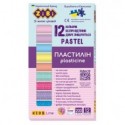 Пластилин KIDS Line PASTEL ZB.6240, 12 цветов, (8 пастель + 4 глиттер), 200г