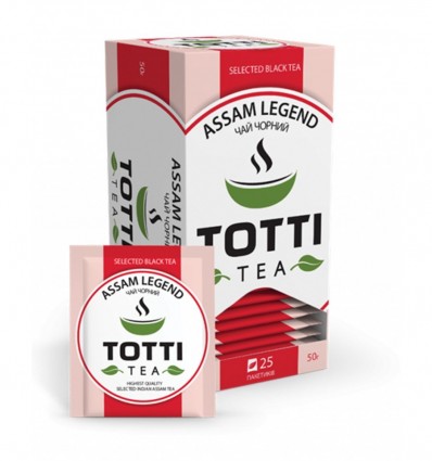 Чай чорний TOTTI Tea «Легендарний Ассам», пакетований, 2г х 25