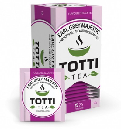Чай черный TOTTI Tea «Ерл Грей Маджестік», пакетированный, 2г х 25