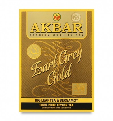 Чай Earl Grey Gold Akbar чорний з маслом бергамоту 80г