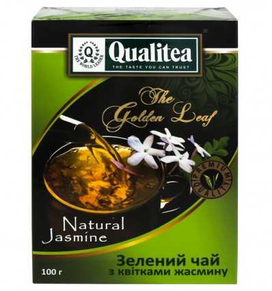 Чай Qualitea The Golden Leaf зелений з квітками жасмін 100г