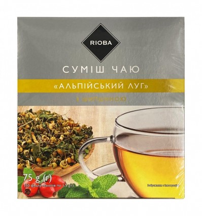 Суміш чаю Rioba Альпійський луг з шипшиною 50х1.5г