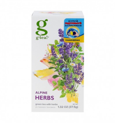 Чай Grace Alpine Herbs зеленый байховый с травами 25х1.5г