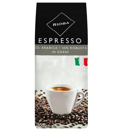 Кофе Rioba Espresso Silver натуральный жареный в зернах 1кг