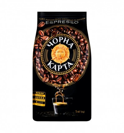 Кава Чорна Карта Espresso натуральна смажена в зернах 1кг