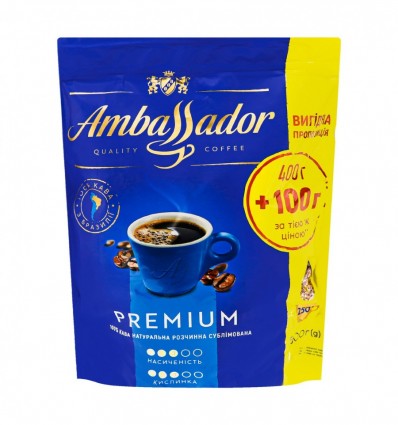 Кофе Ambassador Premium растворимый сублимированный 500г