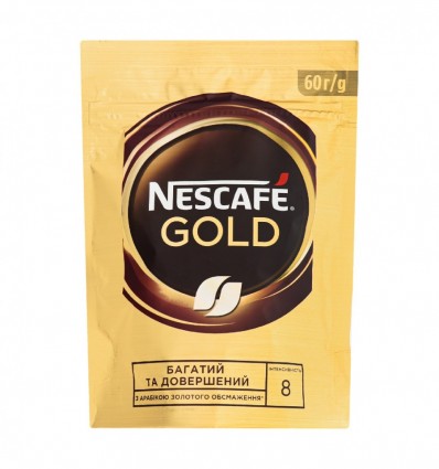 Кофе Nescafe Gold натуральный растворимый сублимированный 60г