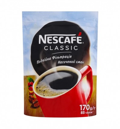 Кофе Nescafe Classic натуральный растворимый гранулированный 170г