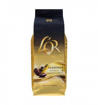 Кофе L`OR Crema Absolu Classique натуральный жареный в зернах 500г