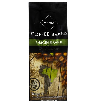 Кофе Rioba Coffee Beans бразильская натуральный жареный в зернах 500г