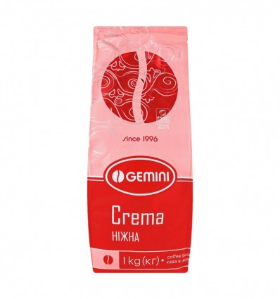 Кава Gemini Espresso Blend Crema смажена в зернах 1кг