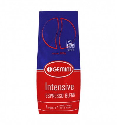 Кофе Gemini Espresso Blend Intensive жареный в зернах 1кг