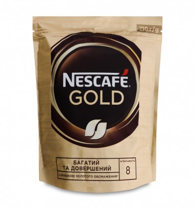 Кава Nescafe Gold розчинна сублімована м/уп 210 г