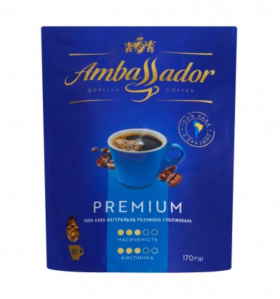 Кофе Ambassador Premium растворимый сублимированный 170г