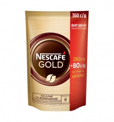 Кофе Nescafe Gold растворимый сублимированный 360г
