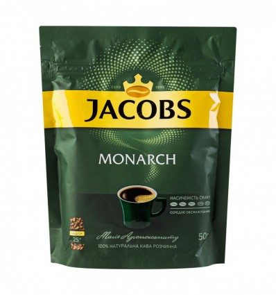 Кофе Jacobs Monarch натуральный растворимый сублимированный 50г